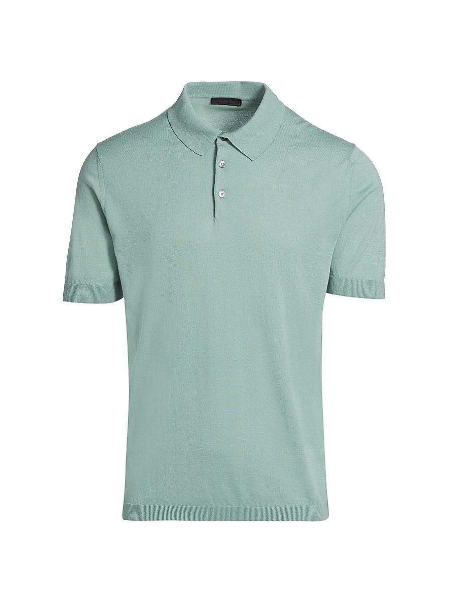 Men's COLLECTION Cotton Polo Shirt - Green - Size XXL