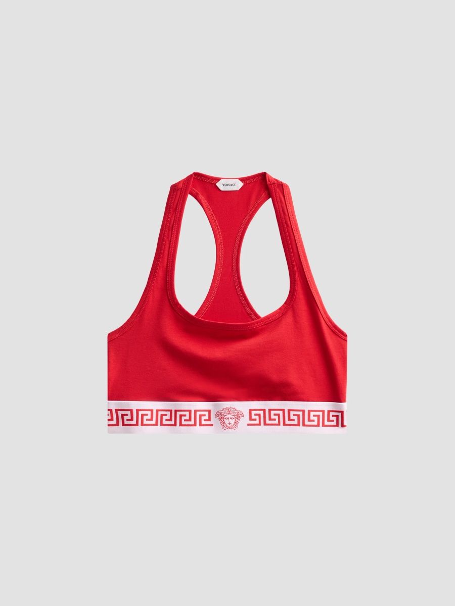Versace Women's Jersey Sports Bra - Rosso - Size XL