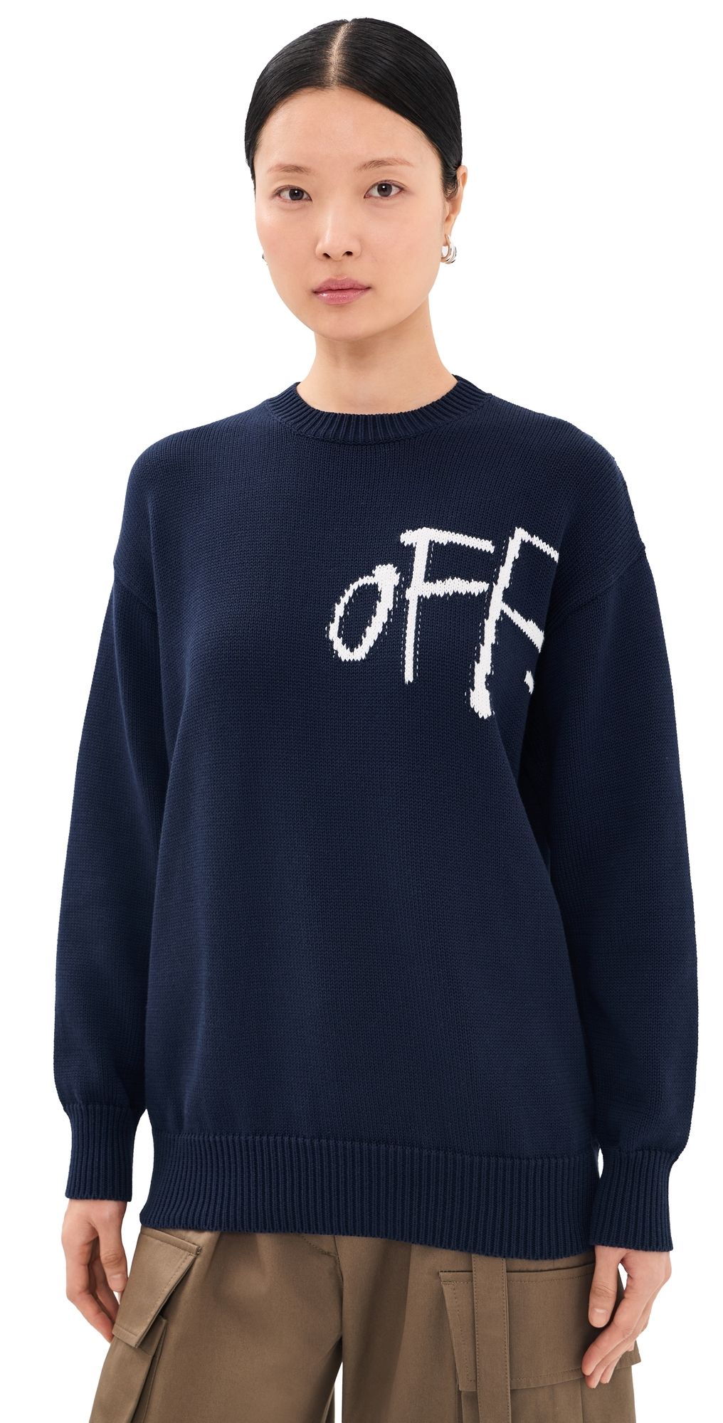 Off-White Bookish Shared Crew Neck Sweater Night Sky XS