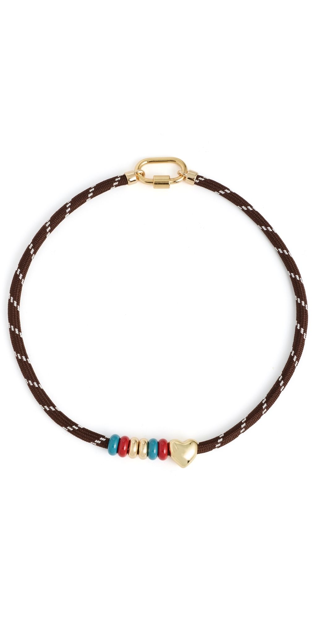 Madewell Heart Carabiner Hiker Cord Necklace SMOKED CLARET One Size