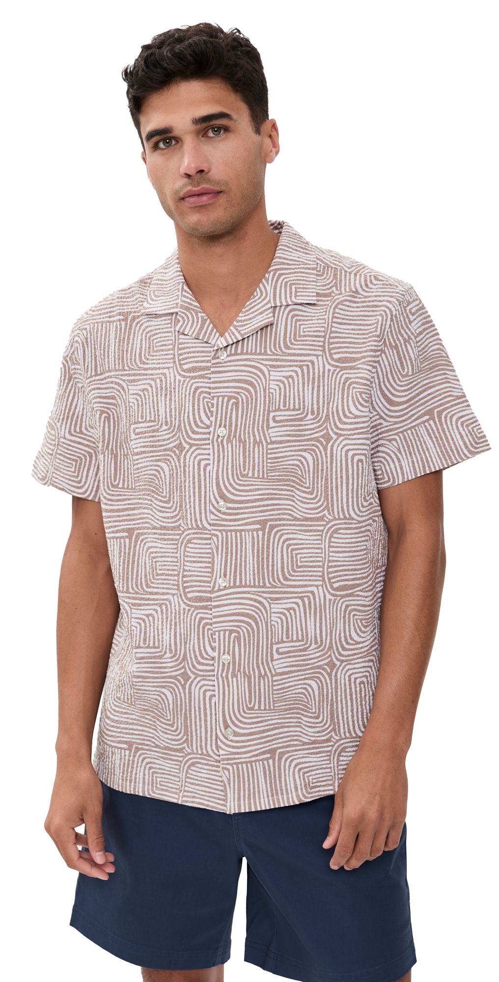 Fair Harbor Castaway Textured Camp Shirt Wavy Sands XXL