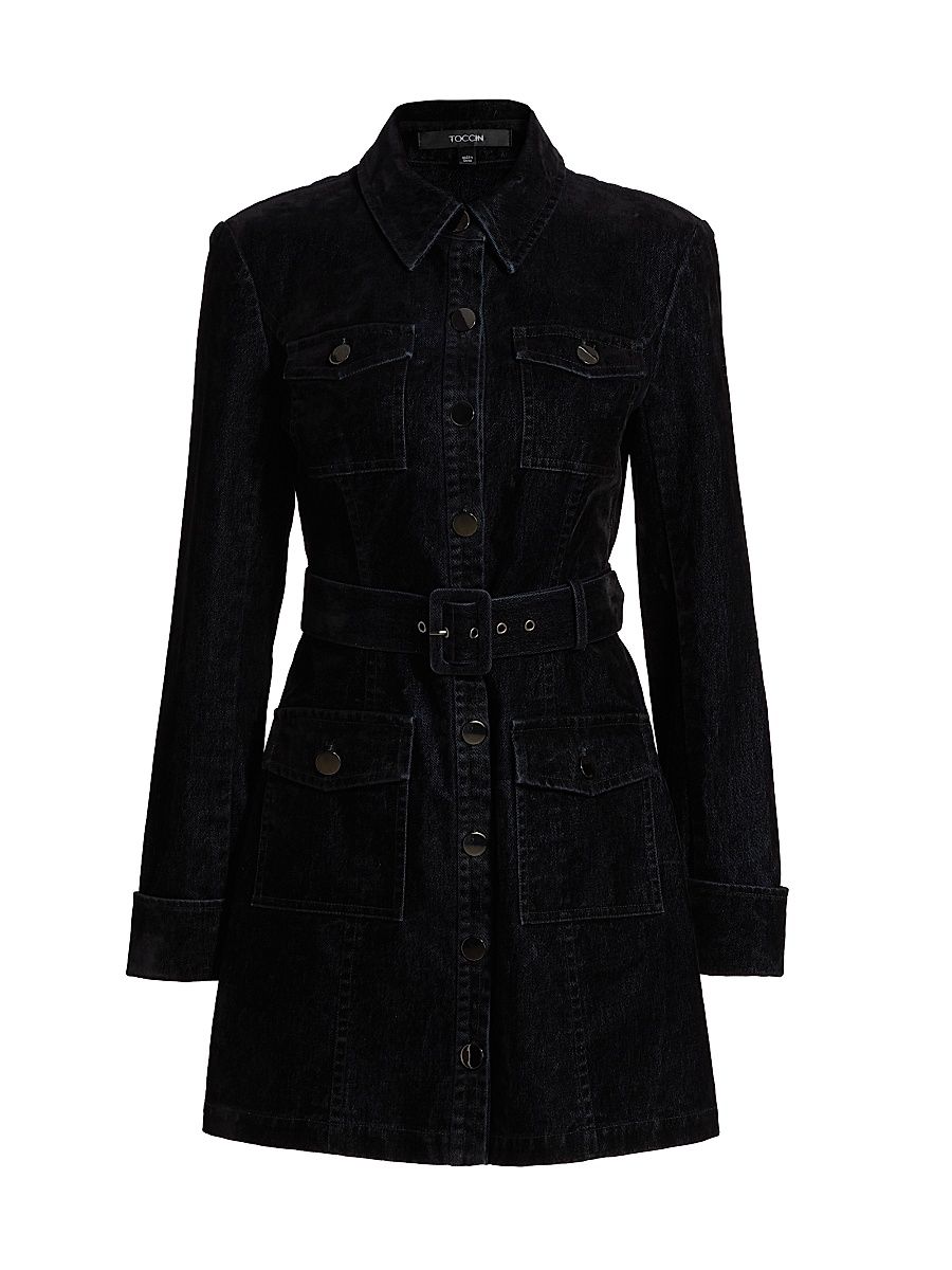 Women's Mercer Denim Shirt Minidress - Jet - Size 14
