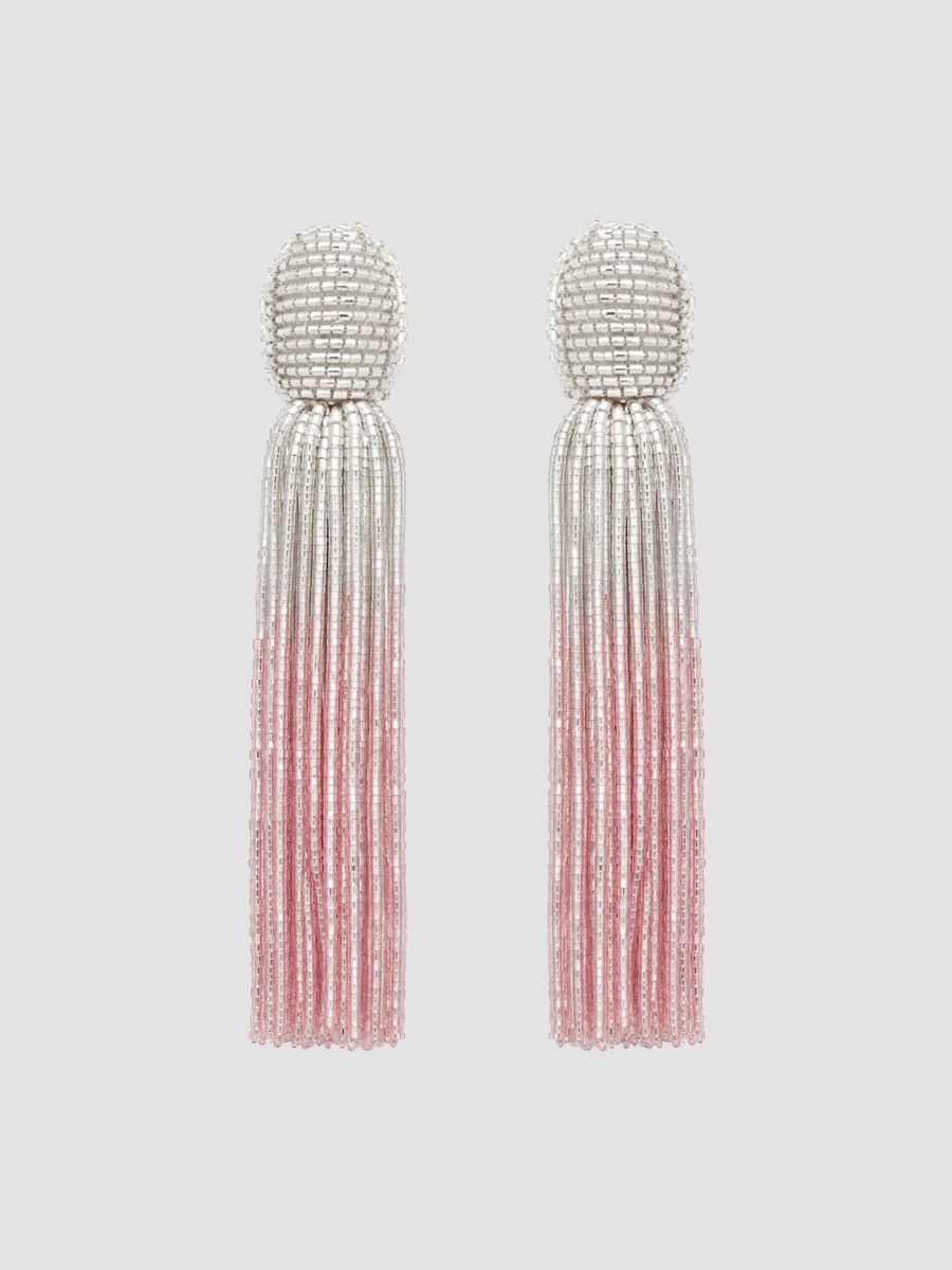 Oscar de la Renta Women's 24K-Gold-Plated Ombré Beaded Tassel Earrings - Pink