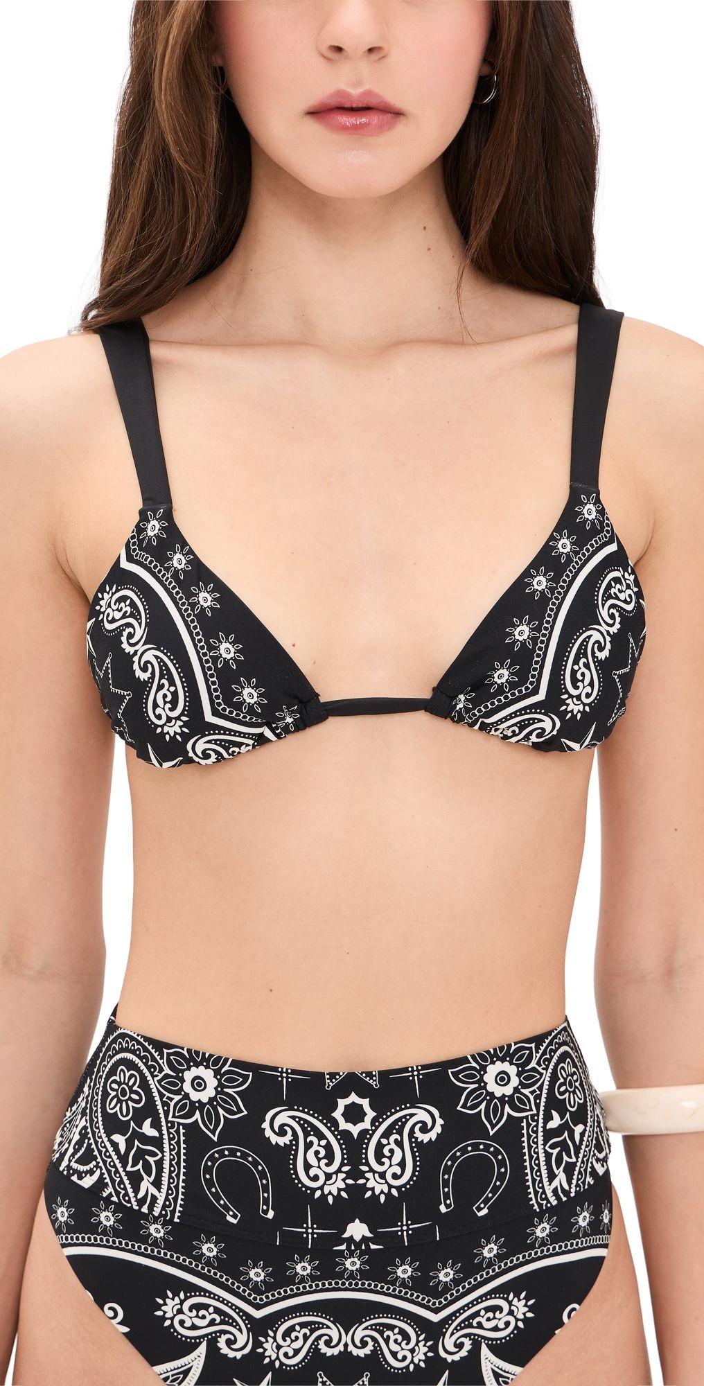 Beach Riot Saige Bikini Top BANDANA BLACK S