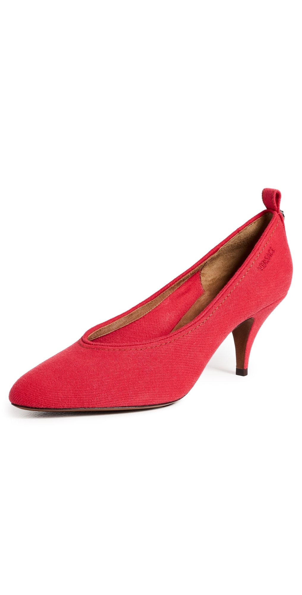 Versace T.65 Fabric Pumps 1DA8K Red Palladium '82 38.5