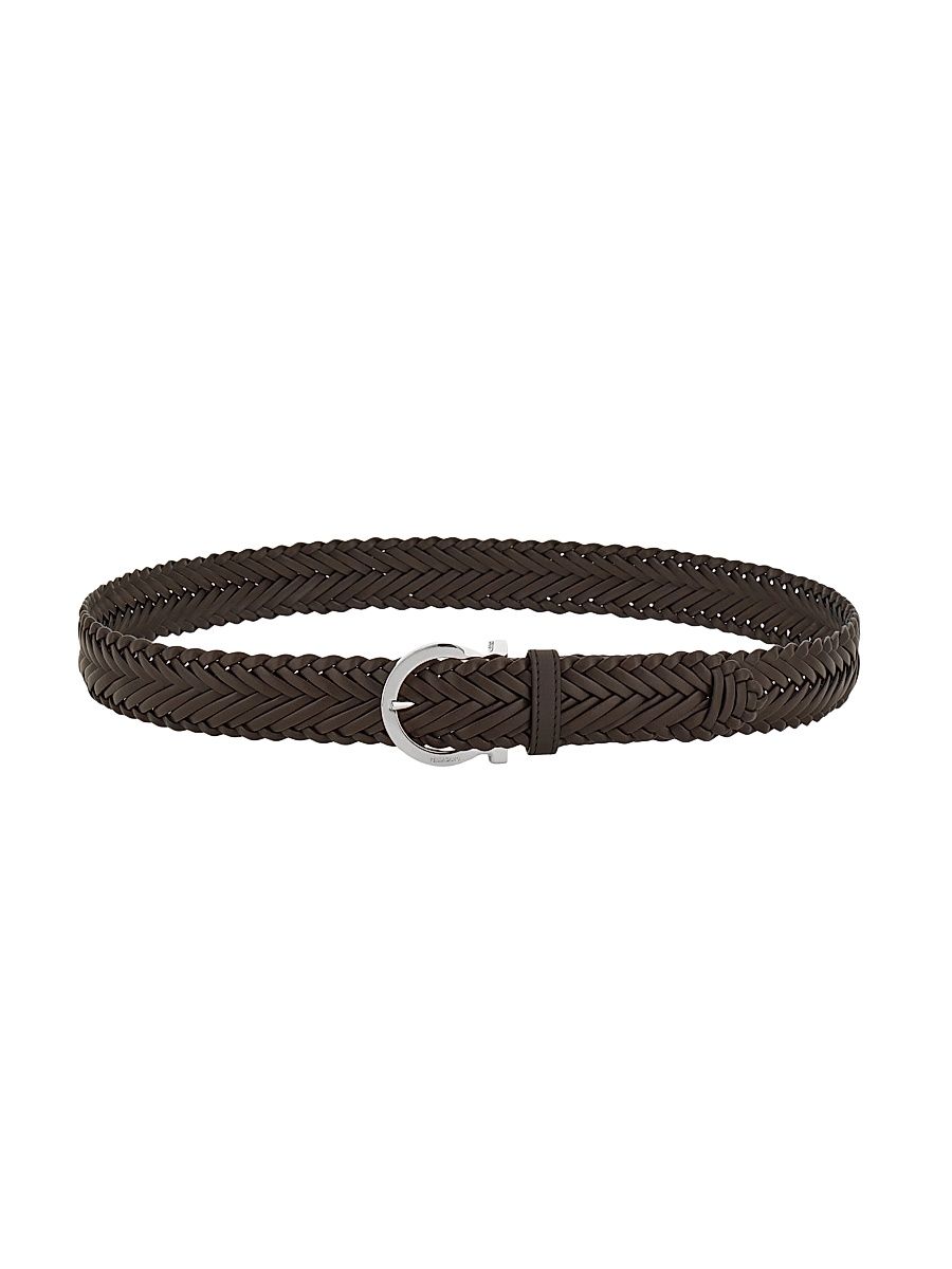 Men's Testa Di Moro Woven Leather Belt - Moro - Size 38