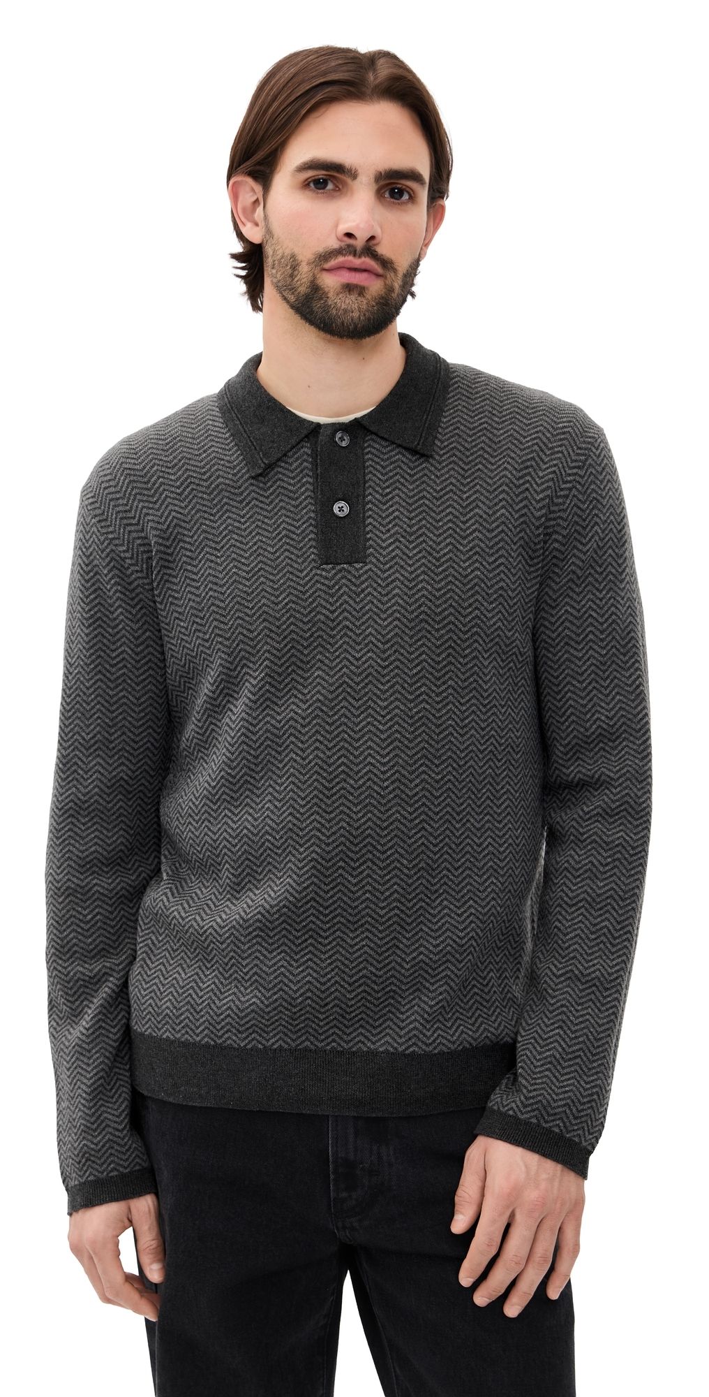 RAILS Herrington Polo Charcoal Herringbone Melange XL