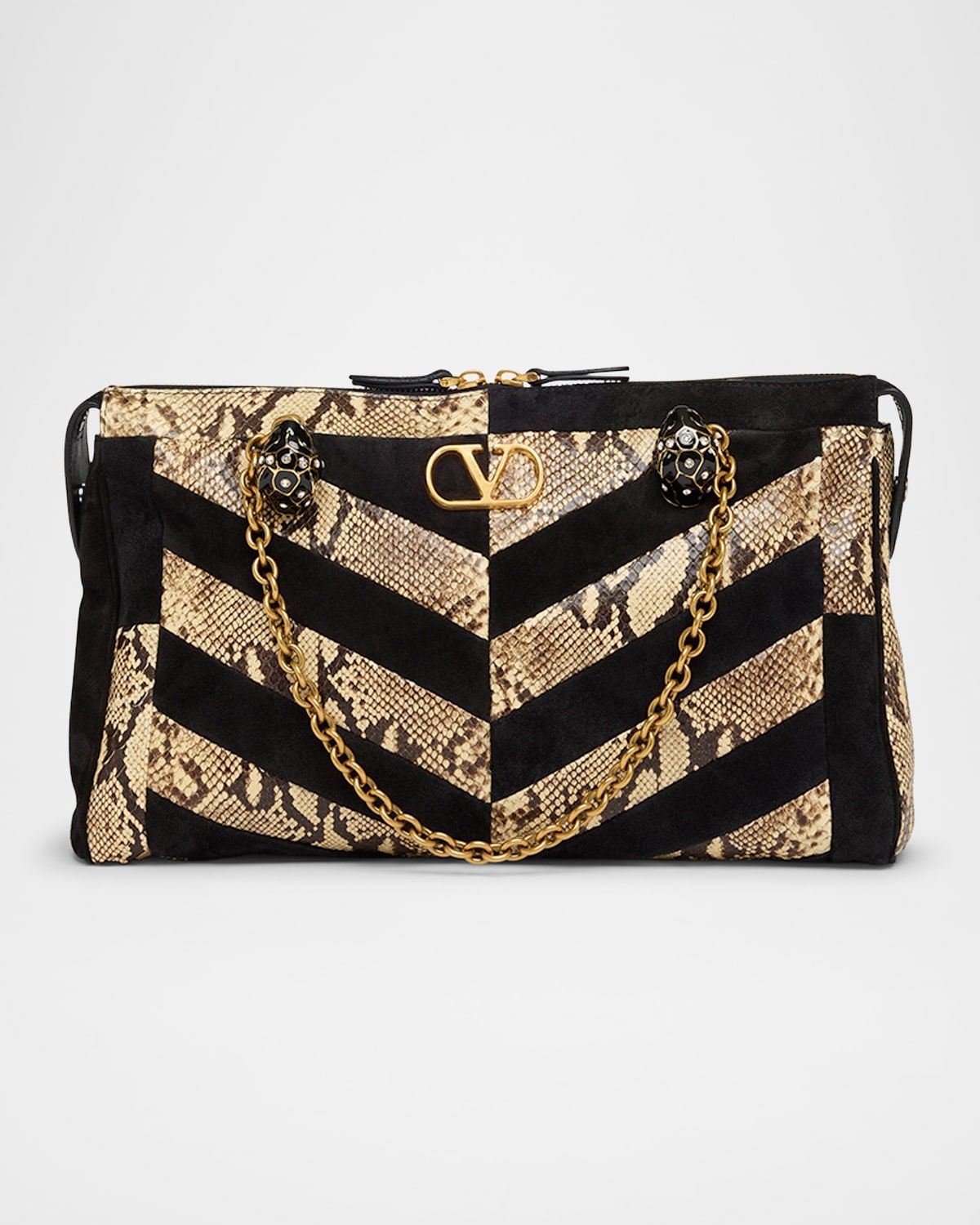 Panthea Medium Patchwork Chevron Shoulder Bag