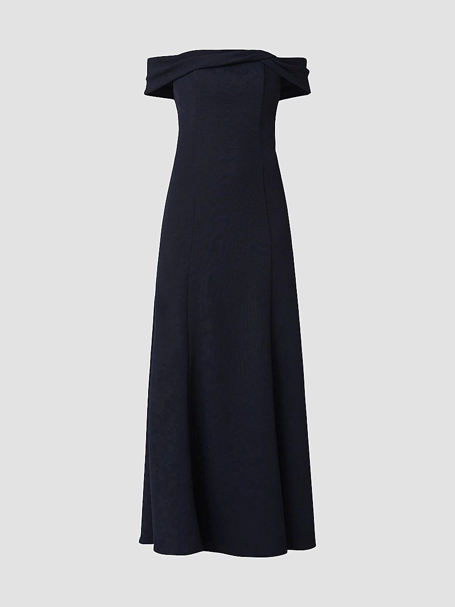 Shoshanna Women's Flores Off-The-Shoulder Gown - Navy - Size 12