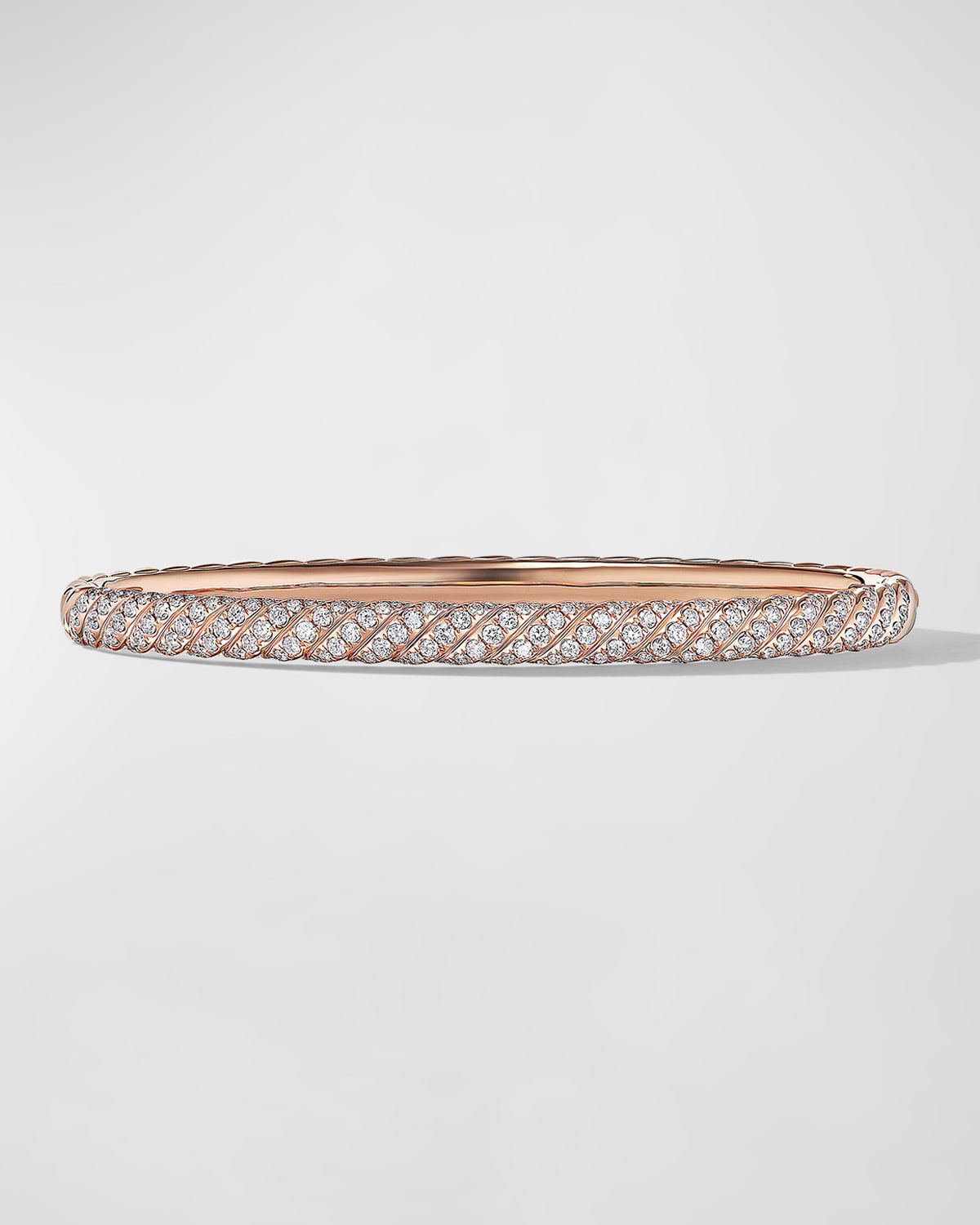 Sculpted Cable Bracelet with Diamonds in 18K Gold