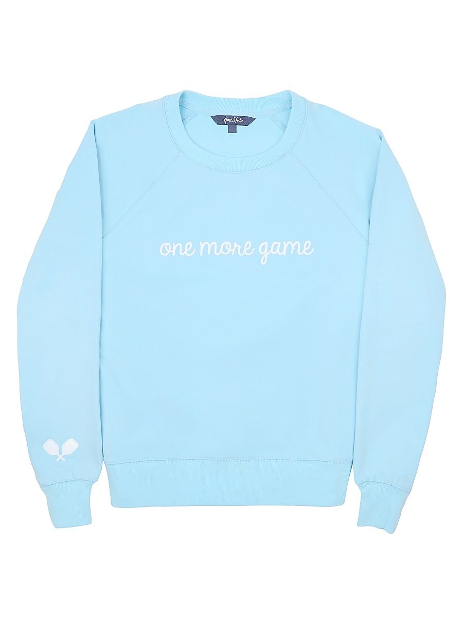 Women's Love All One More Game Sweatshirt - Light Blue - Size Small
