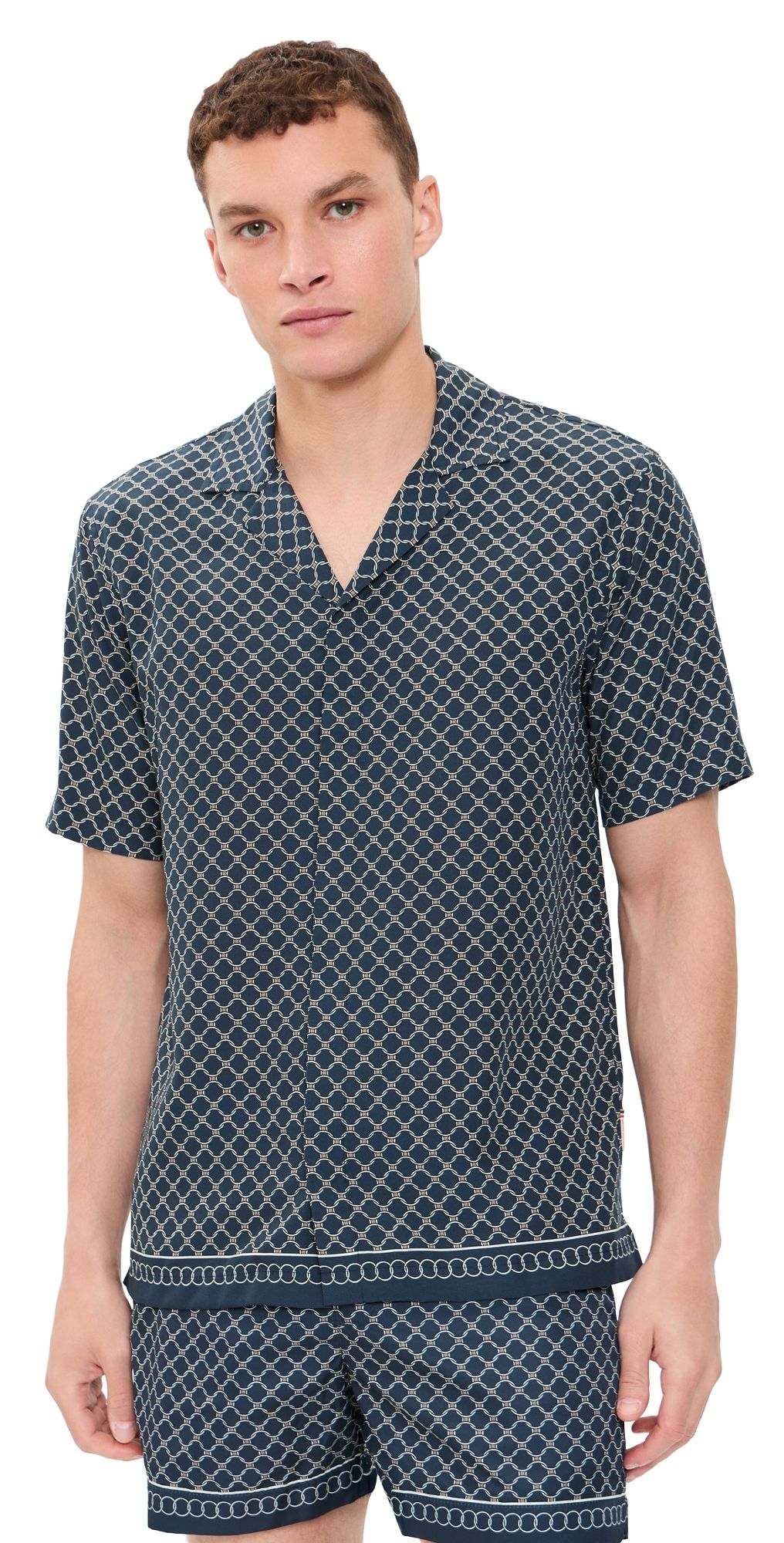 Orlebar Brown Maitan Tessoro Collared Shirt Night Iris XL