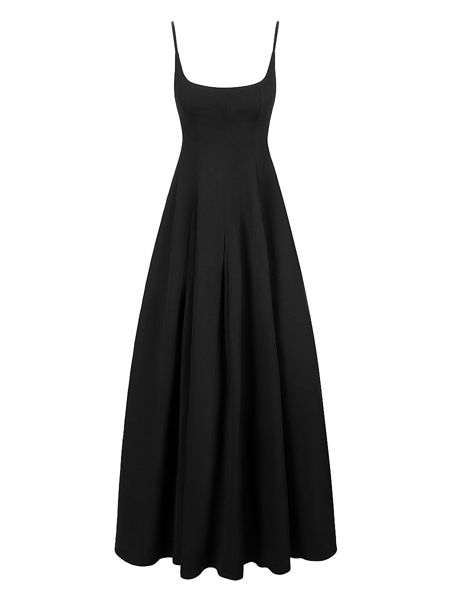Women's Joy Cotton-Blend Scoopneck Maxi Dress - Black - Size 6