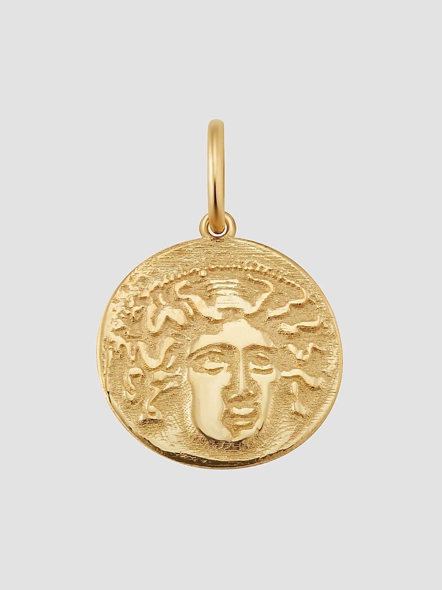 Women's Greek Medusa Pendant Charm in 14K Yellow Gold - Gold