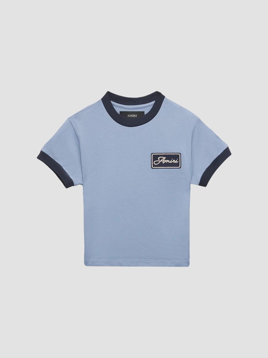 Amiri Boy's Little Boy's & Boy's Script Ringer T-Shirt - Haze Cove - Size 12