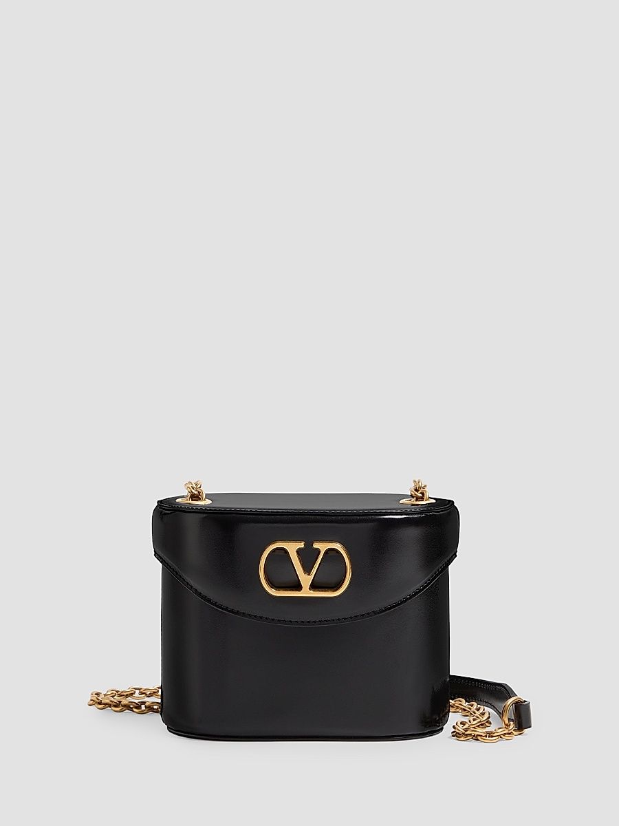 Women's Vain Vanity Bag in Shiny Calfskin - Black