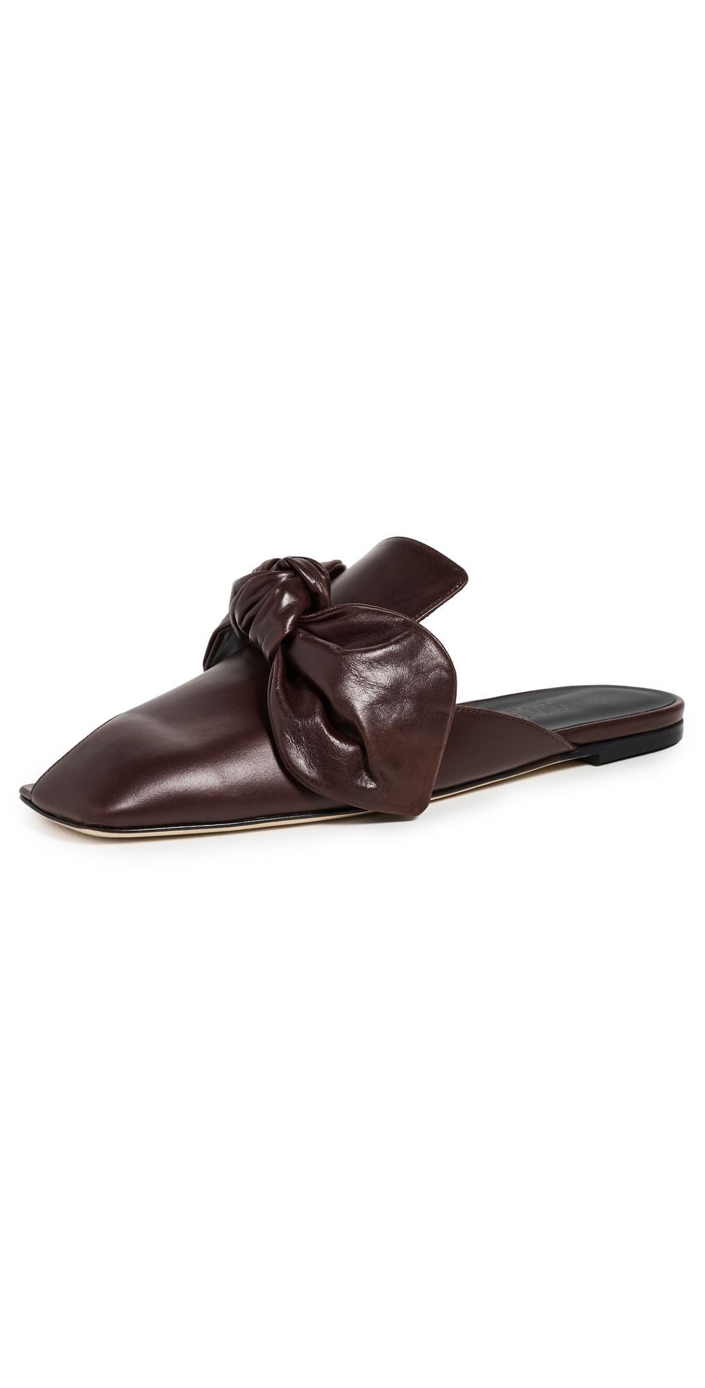 A. W.A. K.E. MODE Tim Open Toe Mules Brown 35