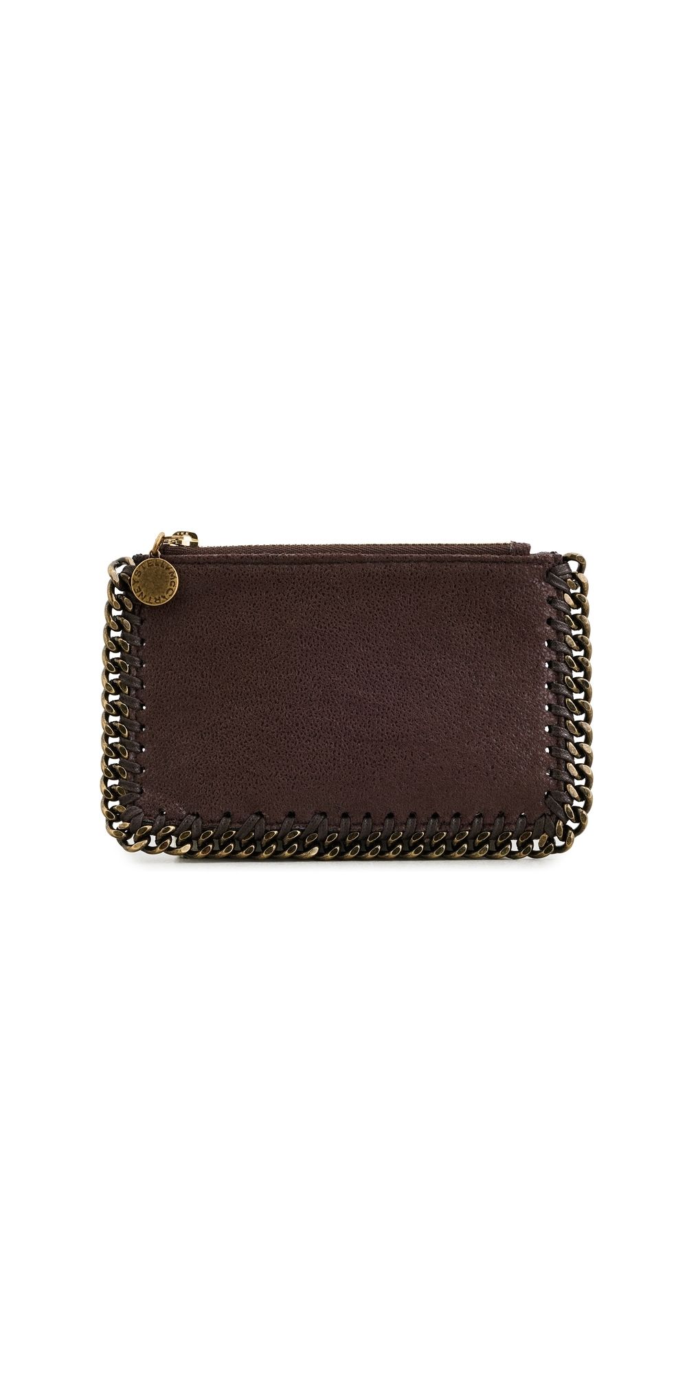 Stella McCartney Falabella Zip Card Holder Mahogany One Size