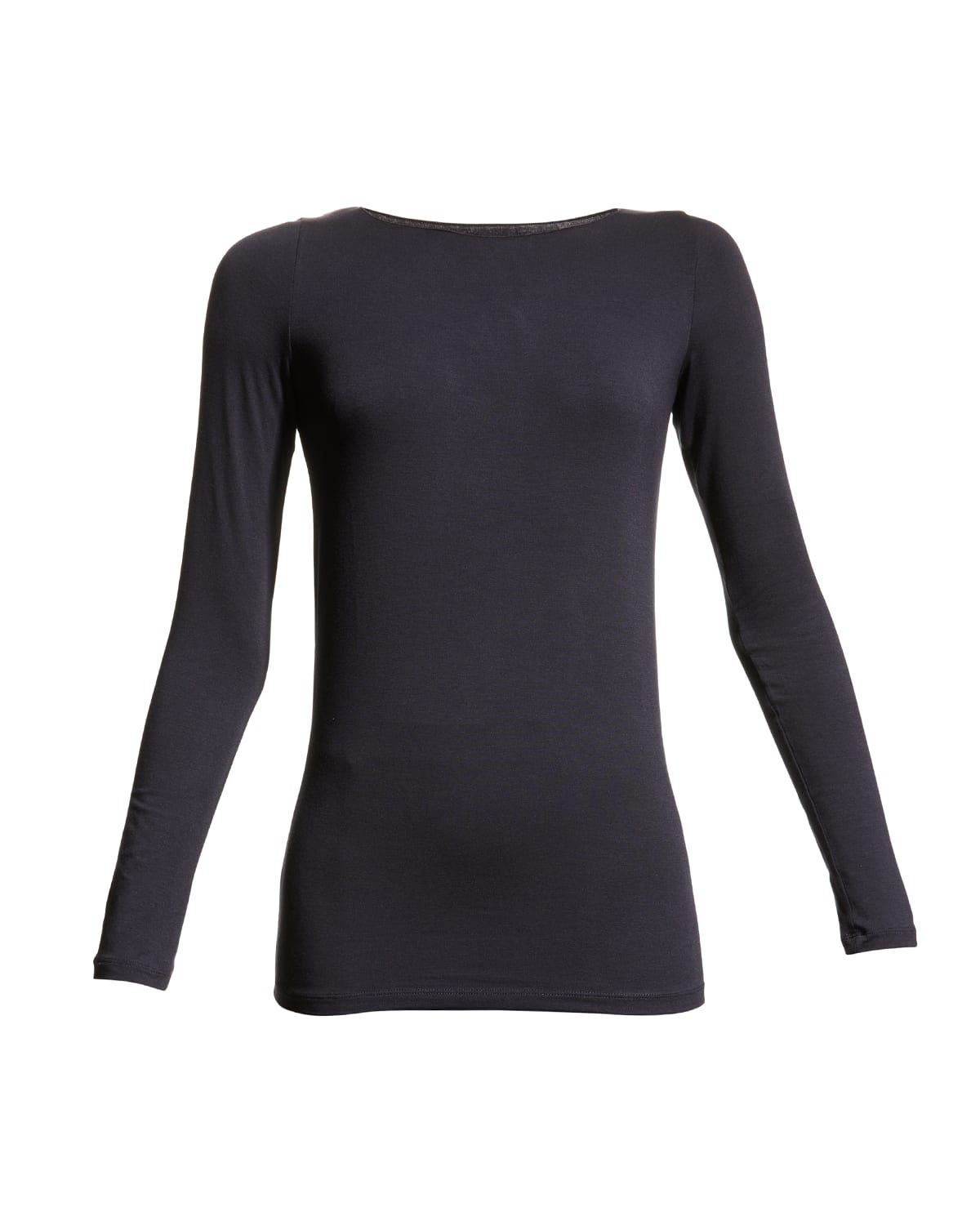 Soft Touch Marrow-Edge Long-Sleeve Top