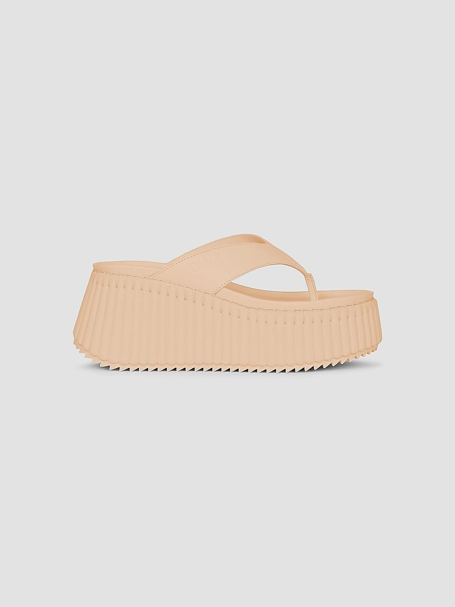 Women's Nama Leather Wedge Sandals - Toasted Almond - Size 11