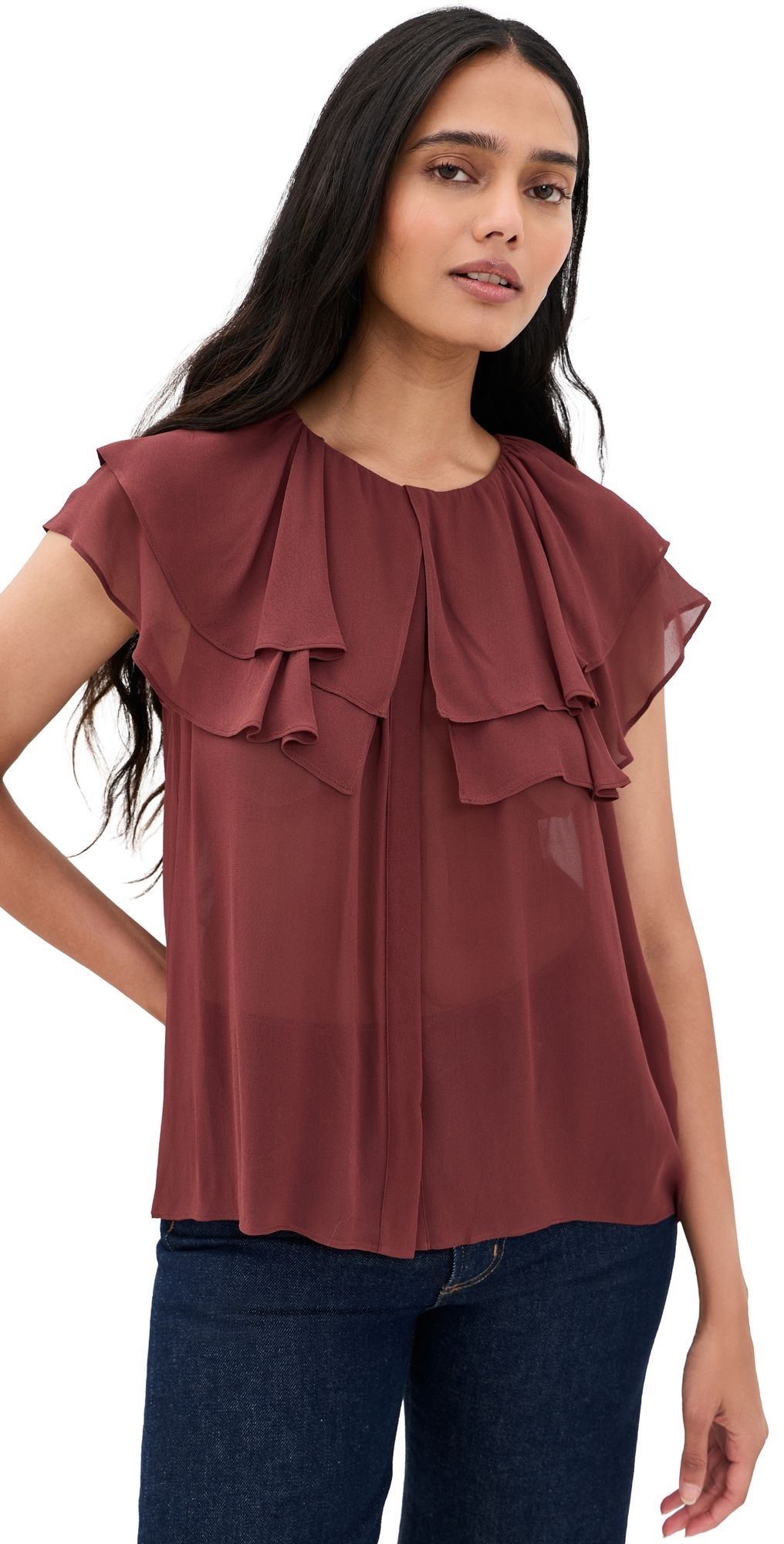 PAIGE Lucia Blouse Garnet XXS
