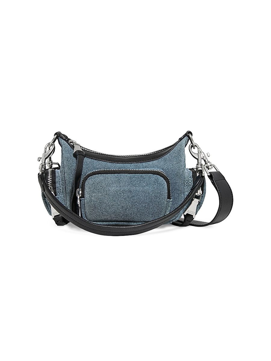 Women's Away We Go Leather Mini Convertible Shoulder Bag - Bright Denim Leather