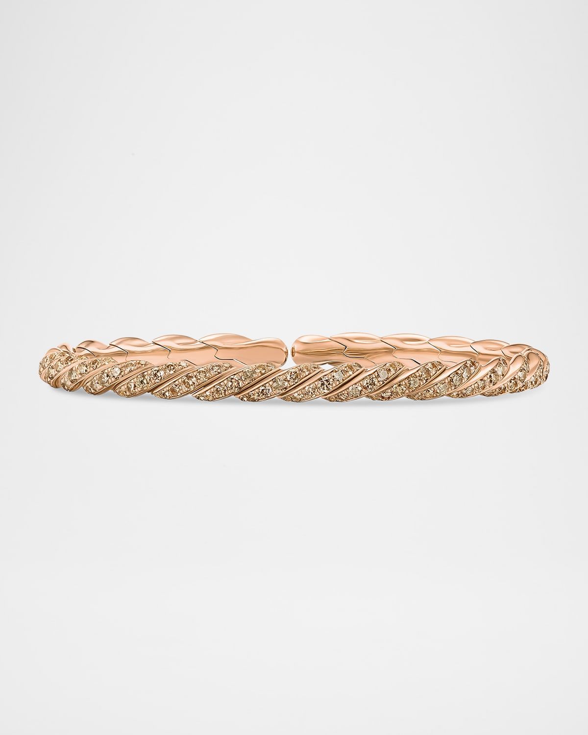 Sculpted Cable Flex Bracelet with Diamonds in 18K Rose Gold