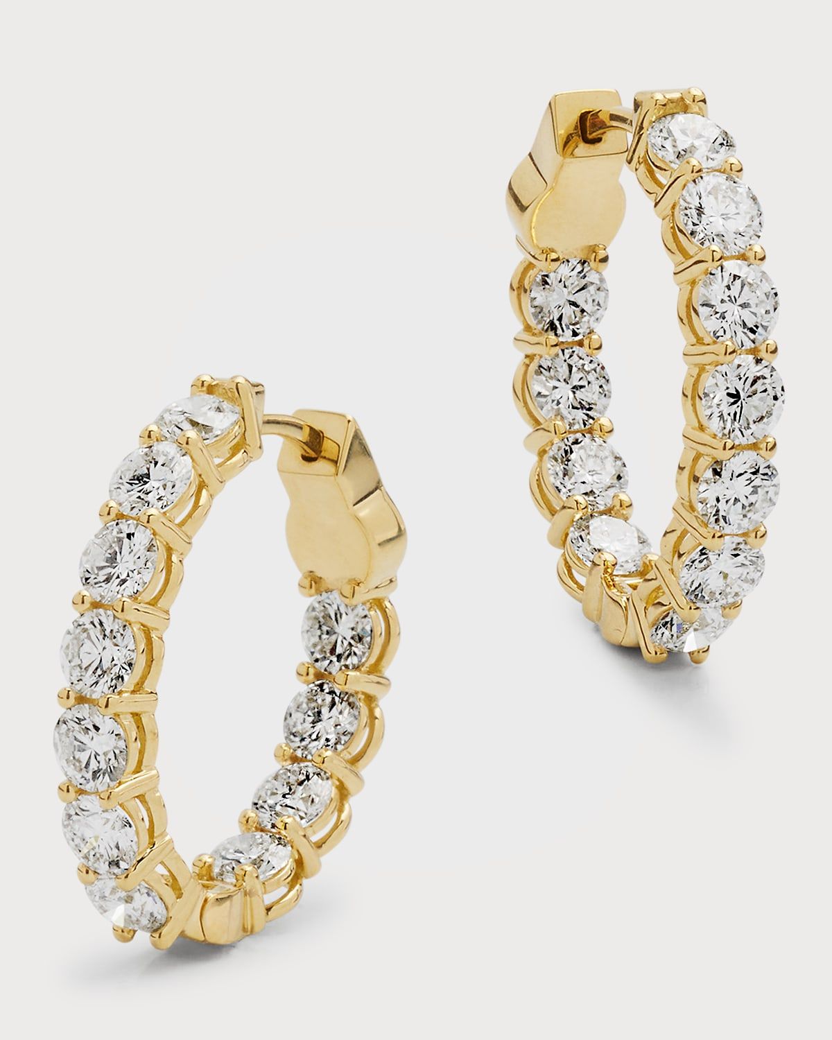 18K Yellow Gold GH/SI Diamond Oval-Shaped Earrings, 0.75"L, 4.51tcw