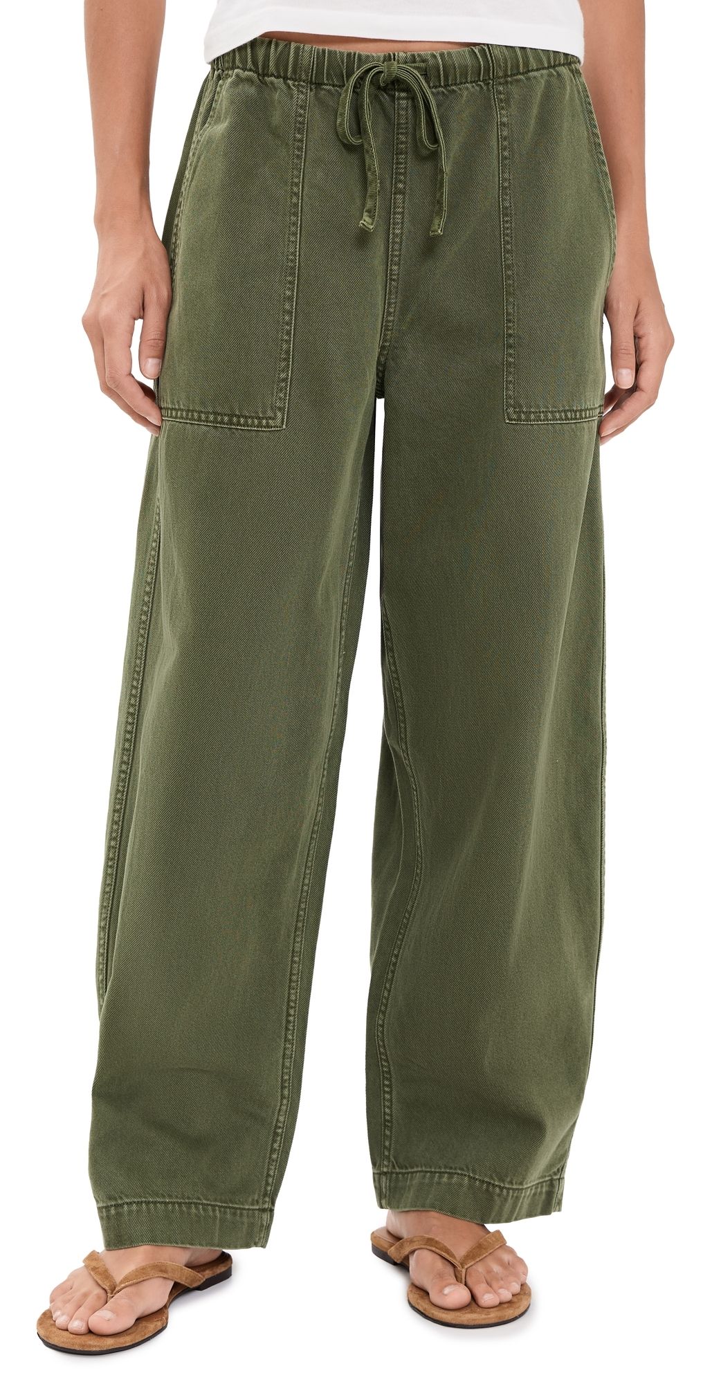Madewell Airy Denim Utility Barrel Pants Faded Ivy S