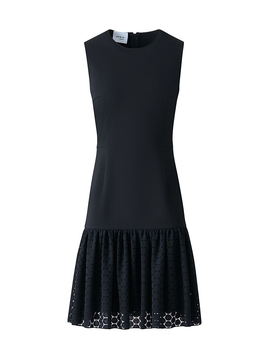 Women's Dot Lace Flare Dress - Black - Size 12
