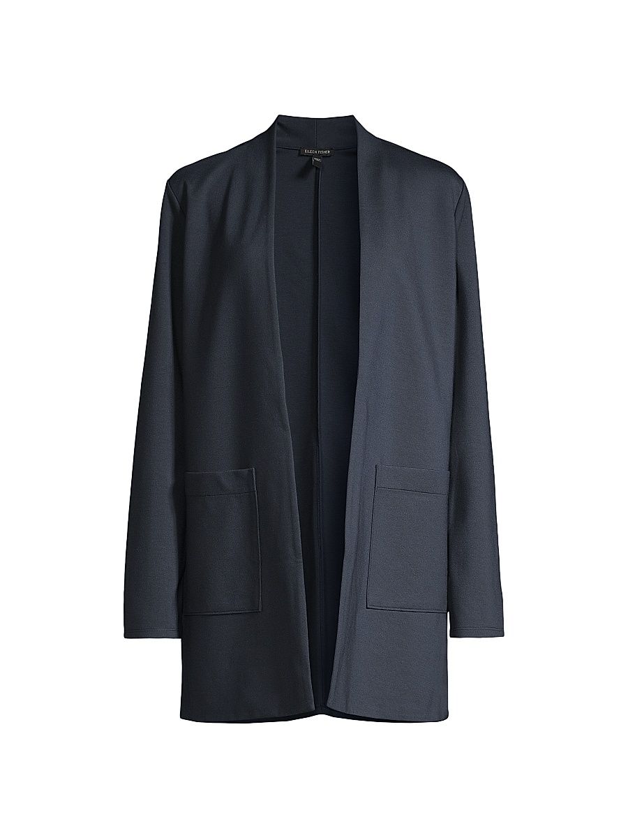 Women's Stretch-Jersey Open-Front Jacket - Ocean - Size Large