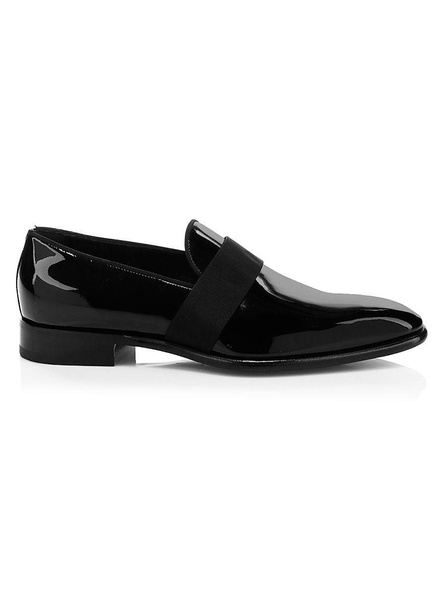 Men's Isomer Patent Leather Loafers - Black - Size 13