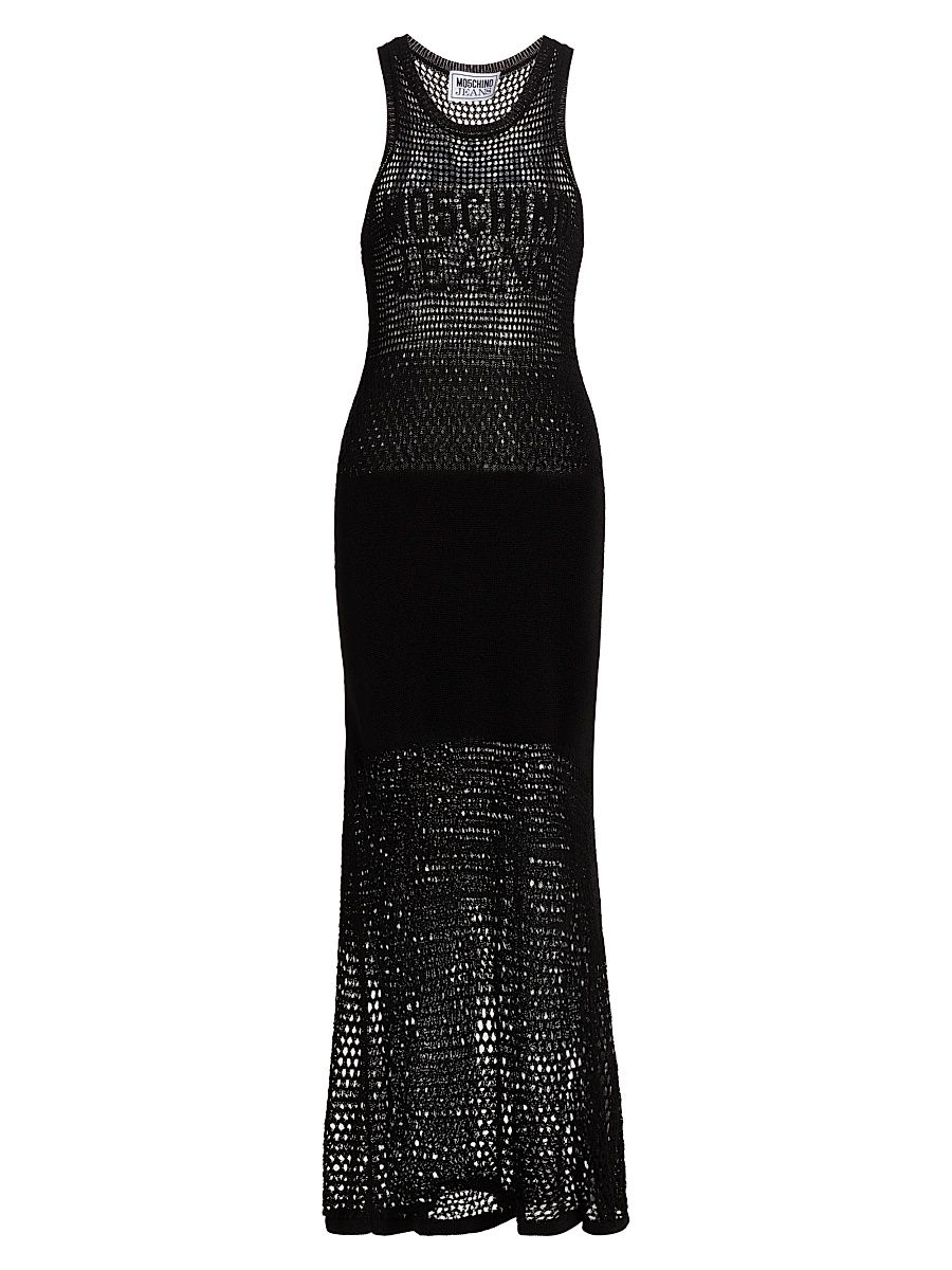Women's Sheer Logo Maxi Dress - Black - Size XL