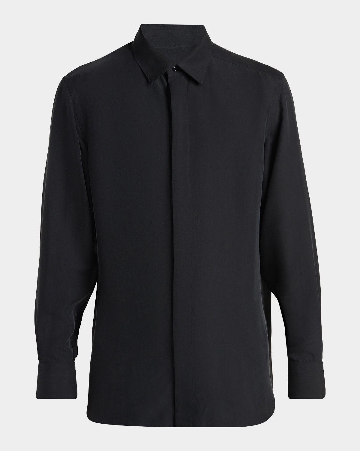 Men & apos;s Cupro Twill Concealed-Placket Sport Shirt