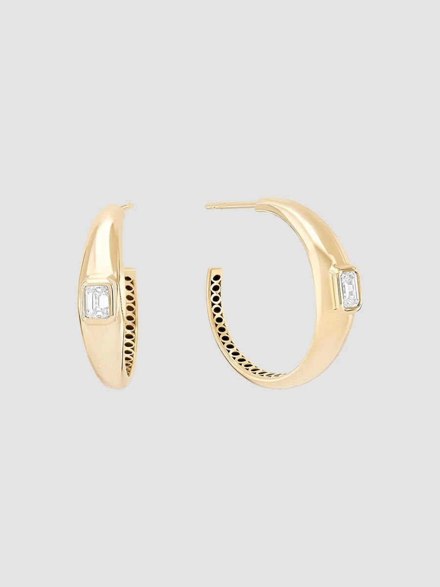 Lana Women's 14K Yellow Gold & 0.40 TCW Diamond Curved Hoop Earrings - Yellow Gold
