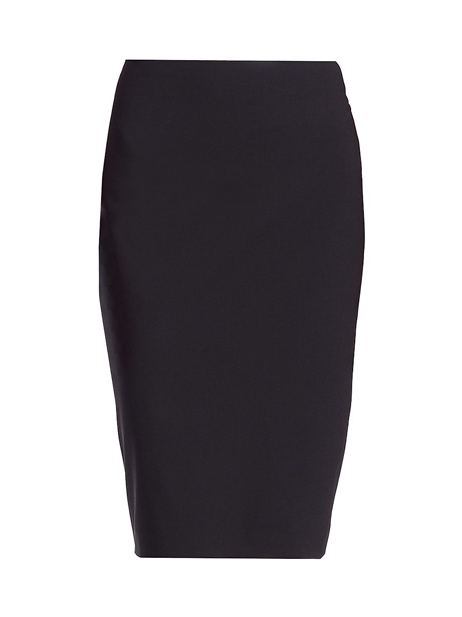 Women's Skinny Stretch-Wool Pencil Skirt - Black - Size 4