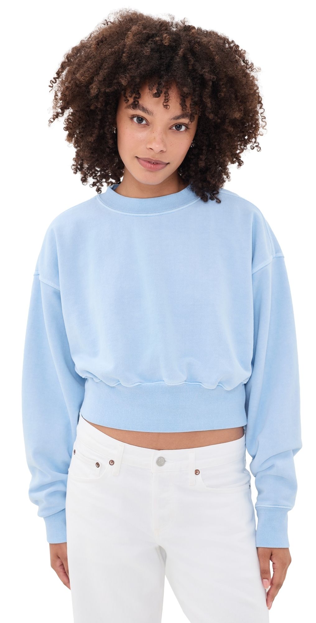 SLVRLAKE Crop Crew Sweatshirt Skyline Blue L
