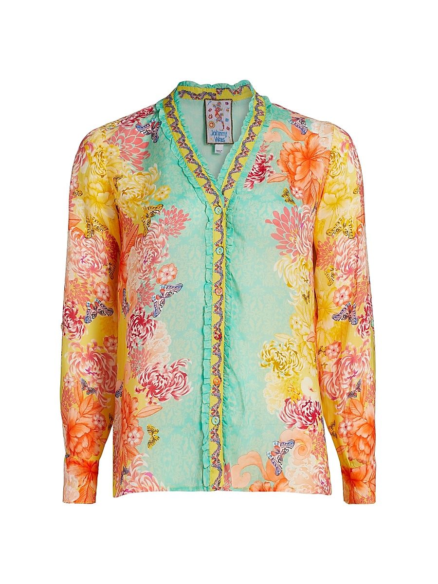 Women's Ara Floral Button-Front Shirt - Charlie - Size XL