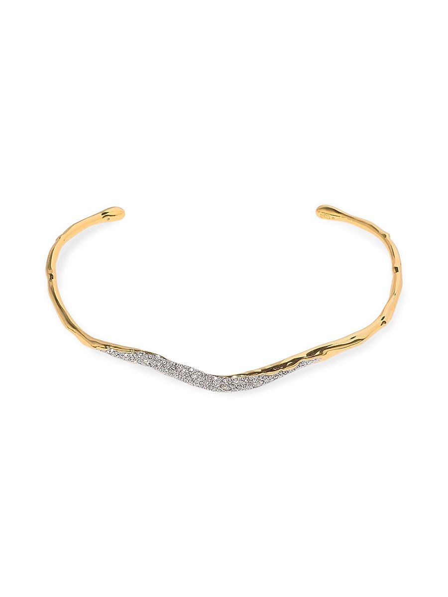 Women's Solanales Skinny Collar 14K-Gold-Plated & Crystal Necklace - Gold