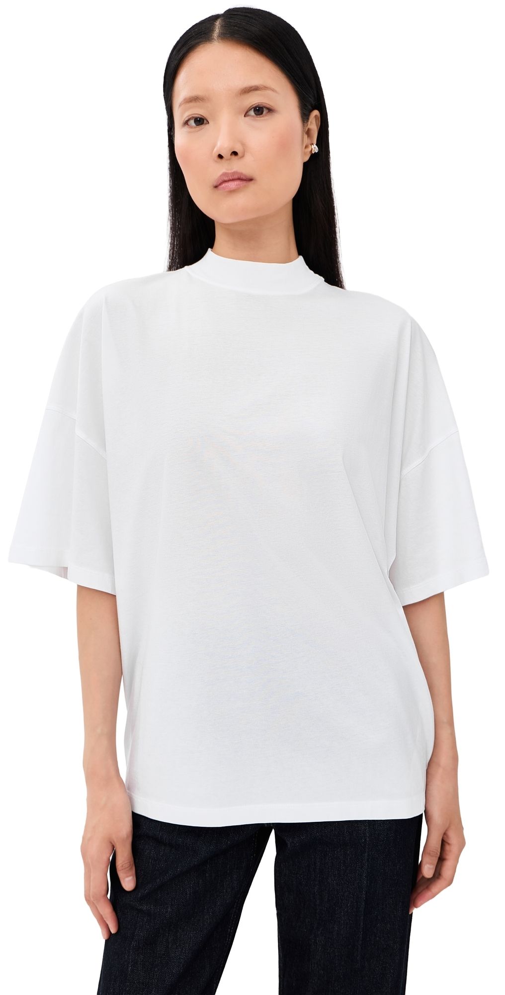 Jil Sander Mock Neck T-Shirt Optic White M