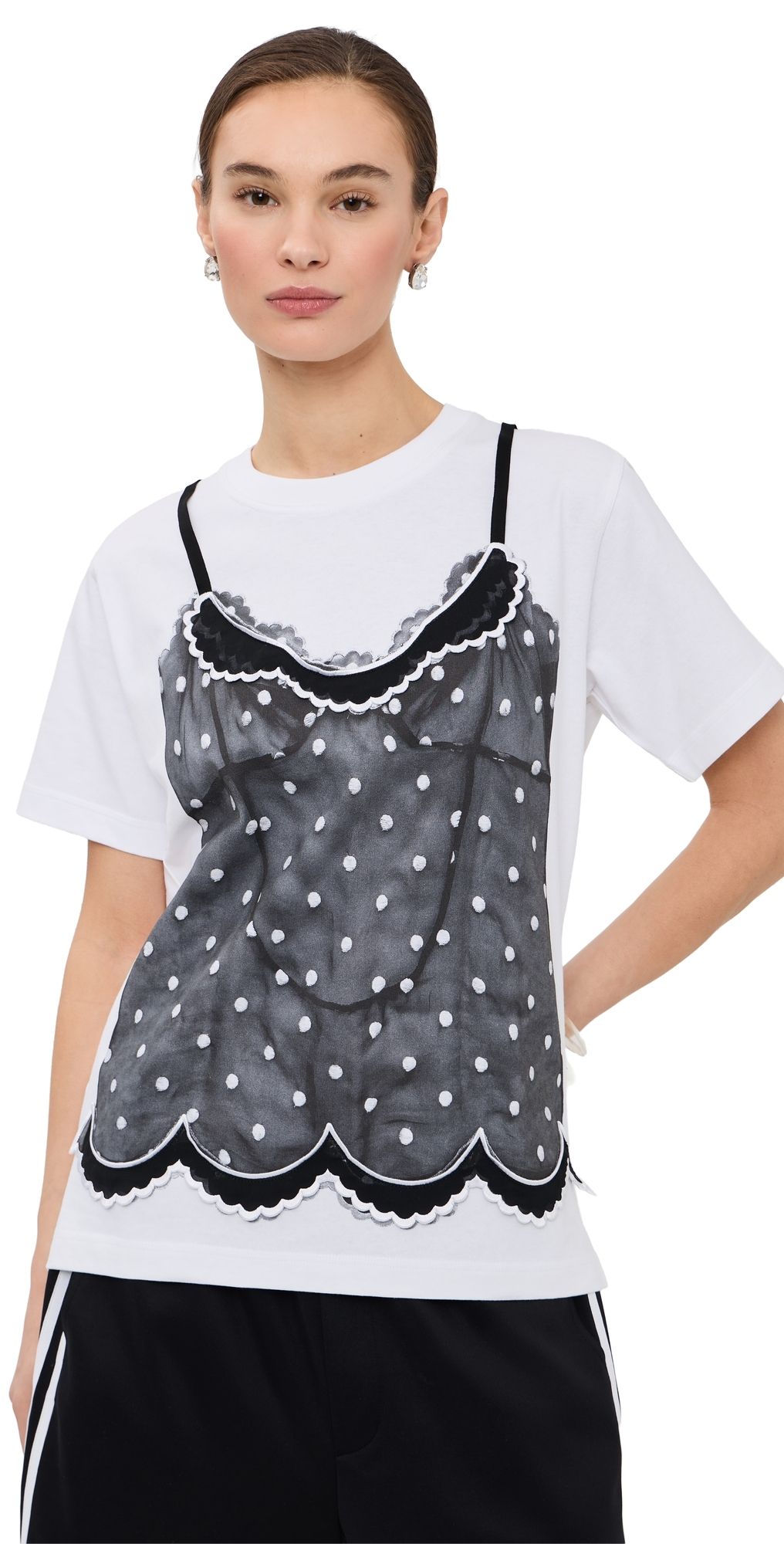 Marc Jacobs Trompe L'Oeil Cami Tee White Multi S