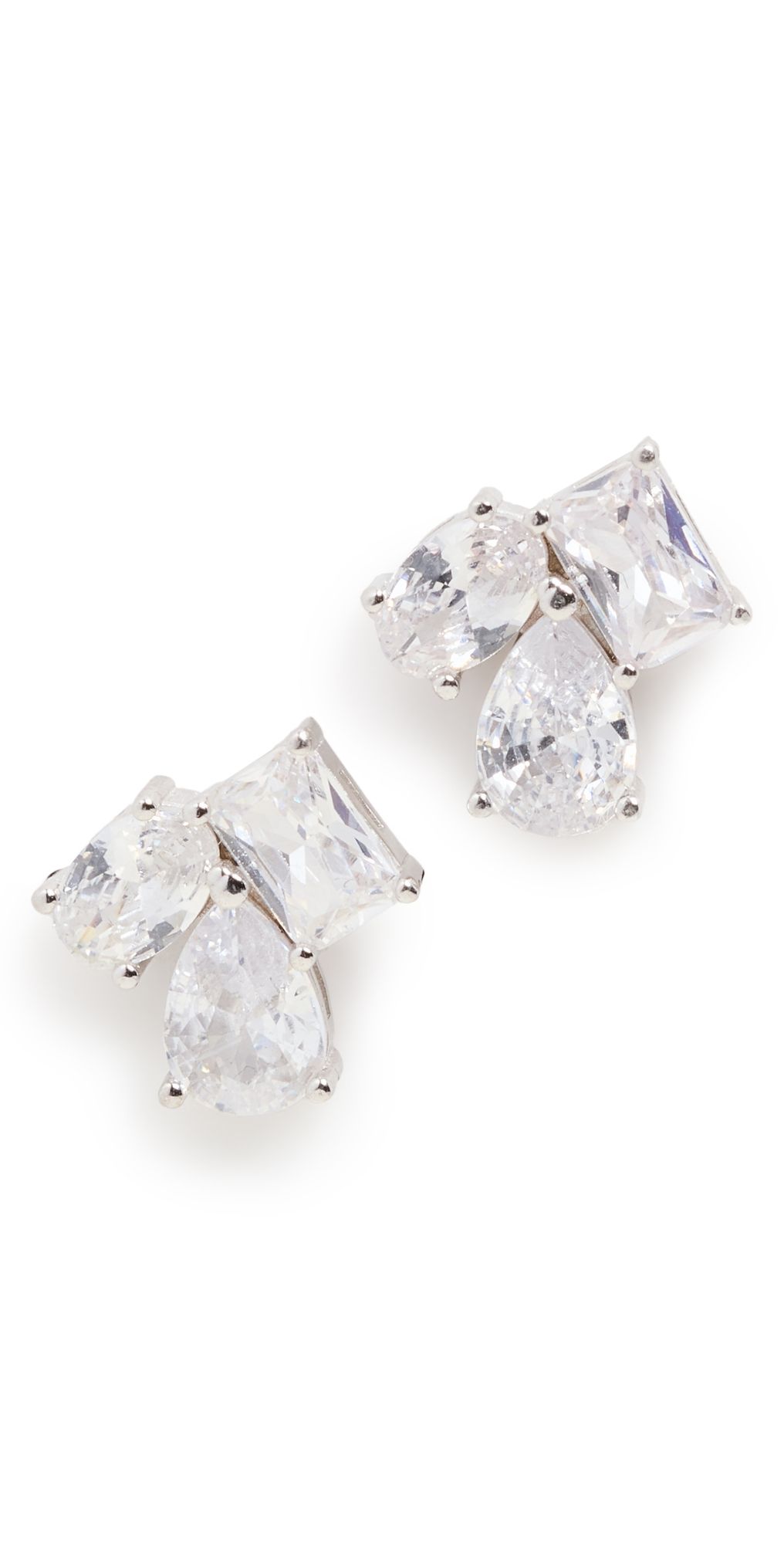 SHASHI Pierre Studs White Gold One Size