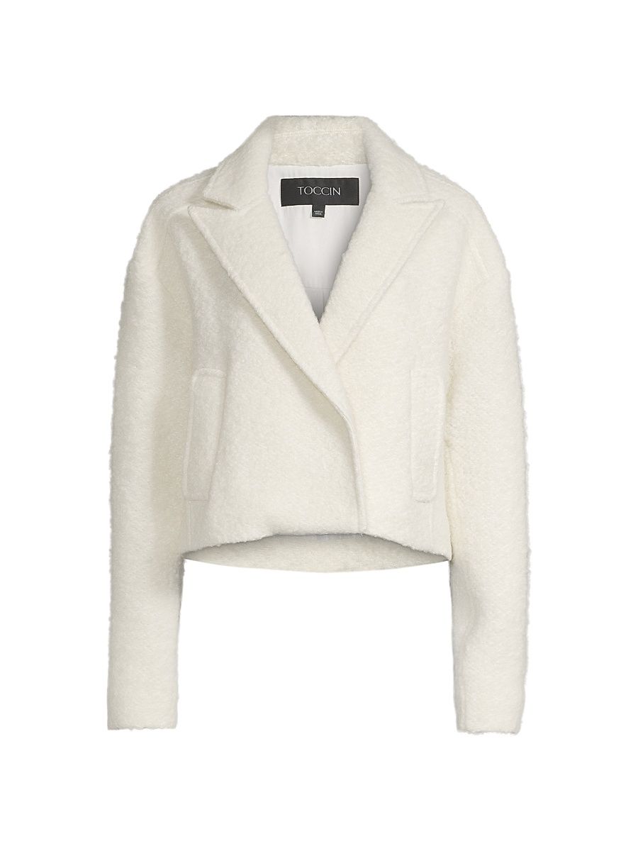 Women's Cora Wool-Blend Boxy Jacket - Ivory - Size Medium