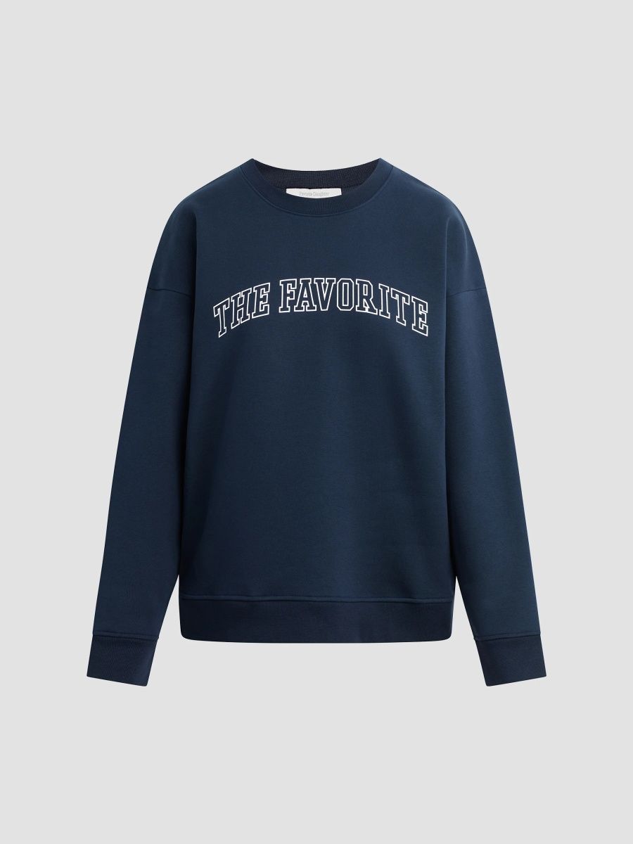 Favorite Daughter Women's The Favorite Crewneck Sweatshirt - Navy White - Size XS
