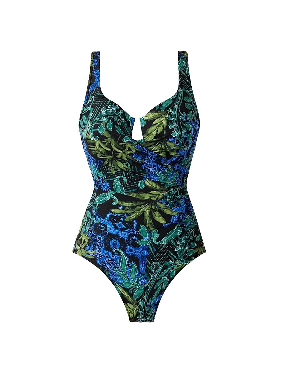 Women's Gasparilla Escape Floral Swimsuit - Black Multi - Size 18