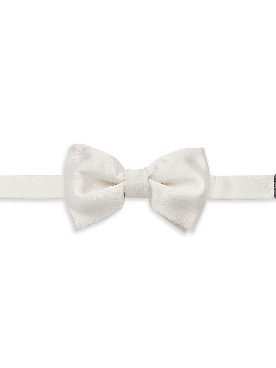 Men's COLLECTION Silk Bowtie - White