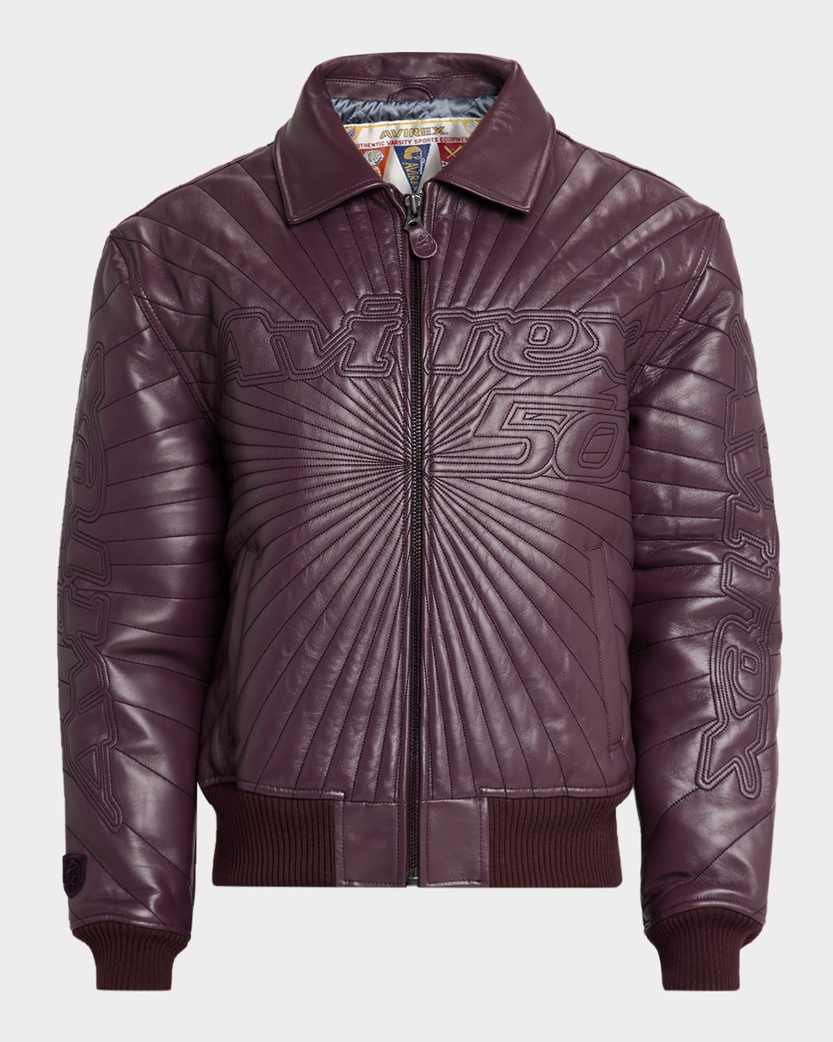 Men & apos;s Trapunto Leather Jacket