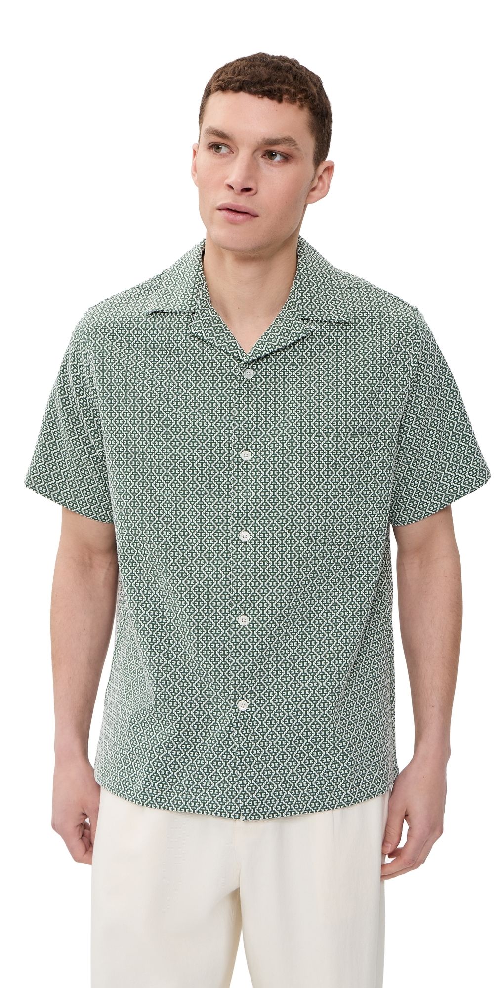 Portuguese Flannel Portuguese Tile Camp Shirt Green XXL