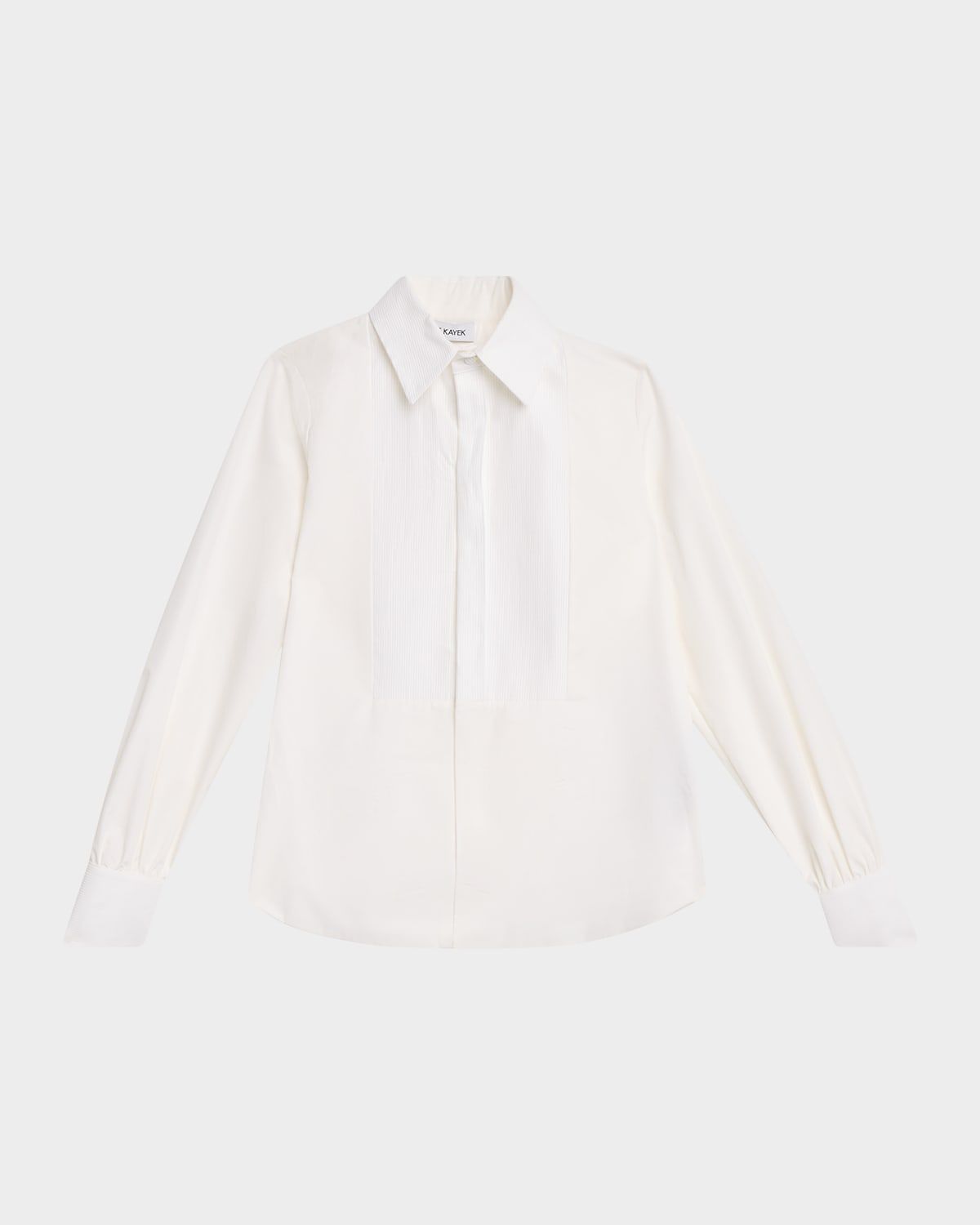 Bib-Front Cotton Poplin Button-Front Shirt