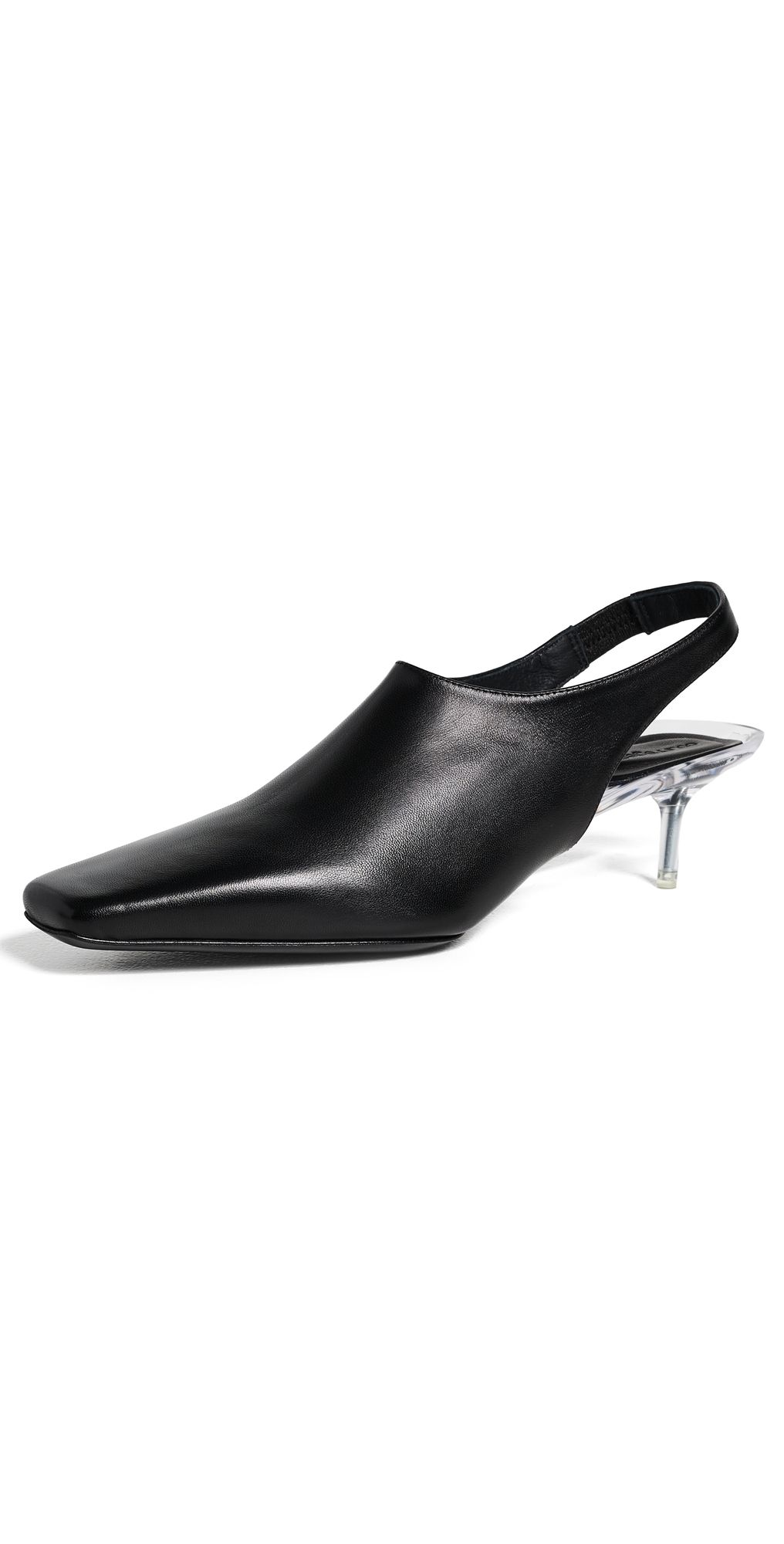 Courrèges Transparent Kitten-Heel Slingbacks Black 41